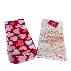 Celebrate Together Valentine's Day Heart Hand & Kitchen Towels Set GIFT NEW